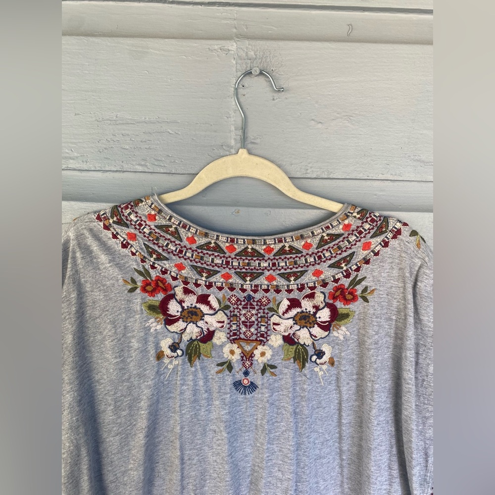 Johnny Was BEATRIZ KNIT TUNIC DRESS - Gray - XL - Picture 6 of 6